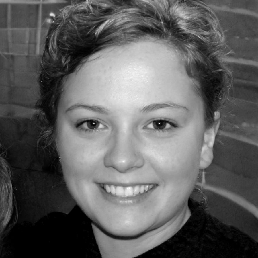 Web development student presenting final project during portfolio review session